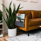 Beige Felt Couch Armrest Organizer - Multifunctional Storage Pouch - Side View