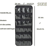 Dark Grey Hanging Felt Shoe Organizer with 24 Clear Pockets - Anti-Rust Metal Hanger Included, Perfect for Shoes, Toys, and Accessories - Top-Down View