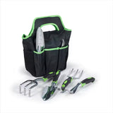 Orange 8-Piece Heavy-Duty Gardening Tool Set with Ergonomic Handles and Storage Bag - Low Angle