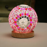 Pink Handmade Mosaic Glass Lamp - Vibrant Decorative Table Light
