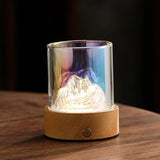 Multicolor LED Glass Night Light with Mountain Design, USB Rechargeable