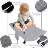 Black Portable Baby Changing Mat with Safety Straps - Front View