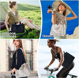 Black Stylish Canvas Briefcase Tote Bag with Large Capacity for Women - Side View