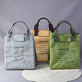 Green Eco-Friendly Insulated Lunch Bag with Handle - Durable and Reusable - Front View