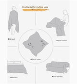 Light-colored Geometry Bohemian Style Outdoor Picnic Blanket - 130*180cm Decorative Throw - Side View