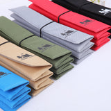 Beige Portable Outdoor Folding Seat Cushion - 42cm x 32cm for Camping and Hiking - Top-Down View