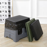 Grey Portable Folding Outdoor Toilet with Lid - Heavy Duty 150kg Capacity - Side View