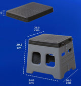 Grey Portable Folding Outdoor Toilet with Lid - Heavy Duty 150kg Capacity - 45-Degree Angle