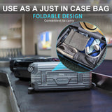 Grey Large Foldable Travel Duffel Bag with Shoe Compartment and Carry Pouch - Lightweight, Durable, and Spacious - Top-Down View
