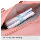 Black Stylish Gym Travel Bag with Shoe Compartment, Lightweight and Durable Design - 45-Degree Angle