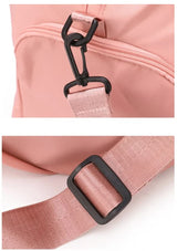 Black Stylish Gym Travel Bag with Shoe Compartment, Lightweight and Durable Design - Close-Up Angle