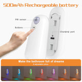 LED Motion Sensor Toilet Night Light - 8-Color Adjustable Glow with Modern Design - Front View