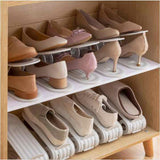2 PCS Orange Adjustable Shoe Slot Organizer - Space-Saving Shoe Storage Solution for Closet and Shelf - 45-Degree Angle