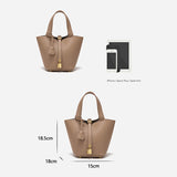 Faw Elegant Women's Leather Tote Handbag with Gold Lock Detail - Top-Down View
