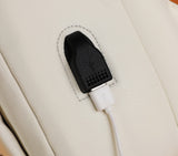 Beige Minimalist USB Charging Laptop Backpack - Elegant and Spacious Travel Bag - Top-Down View