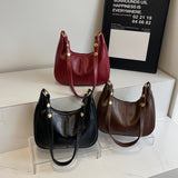 Brown Vintage Faux Leather Hobo Shoulder Bag - Classic and Versatile Handbag - Side View