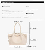 Beige Elegant PU Tote Bag - Soft and Stylish Handbag for Everyday Use