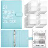Blue 100-Day Savings Challenge Cash Binder with Tracker and Refillable Notebook