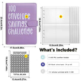 Purple 100-Day Savings Challenge Cash Binder with Tracker and Refillable Notebook