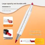 Dual-Tip Alcohol Marker Pen with High-Capacity Ink for Professional Drawing and Coloring - Front View