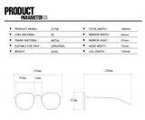 Transparent White Tablets Unisex Oversized Aviator Metal Frame Sunglasses - Retro Fashion Eyewear with AC Lenses - 45-Degree Angle