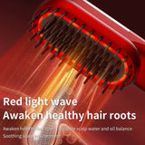White Mini Rechargeable Ionic Hair Straightening Comb | Portable Wireless Vibration Massage Brush for Frizz-Free, Smooth Hair - Side View
