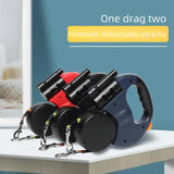 Black Dual Retractable Dog Leash | 2-in-1 Automatic Pet Leash for Walking Two Dogs Simultaneously - Side View