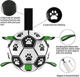 19*19cm Interactive Dog Toy Soccer Ball with Rope | Outdoor Fetch & Tug Play for Dogs | Training & Exercise Pet Toy - Front View