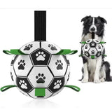 19*19cm Interactive Dog Toy Soccer Ball with Rope | Outdoor Fetch & Tug Play for Dogs | Training & Exercise Pet Toy - 45-Degree Angle