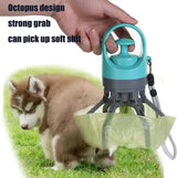 Blue Portable Dog Poop Scooper – Outdoor Pet Waste Picker, Six-Claw Dog Waste Tool for Easy Clean-Up, Travel-Friendly - Front View