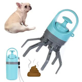 Blue Portable Dog Poop Scooper – Outdoor Pet Waste Picker, Six-Claw Dog Waste Tool for Easy Clean-Up, Travel-Friendly - Top-Down View