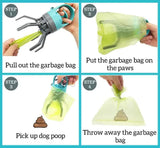 Blue Portable Dog Poop Scooper – Outdoor Pet Waste Picker, Six-Claw Dog Waste Tool for Easy Clean-Up, Travel-Friendly - 45-Degree Angle