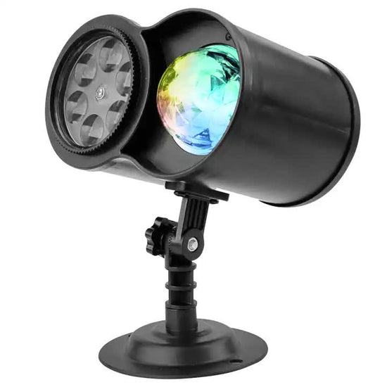 Bracket  Outdoor Waterproof Lawn Dual-Tube Projection Light ??LED Halloween & Christmas Dynamic Water Ripple Animation, Replaceable 12 Slides, Stake or Stand Mountable