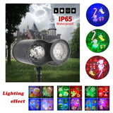 Bracket  Outdoor Waterproof Lawn Dual-Tube Projection Light – LED Halloween & Christmas Dynamic Water Ripple Animation, Replaceable 12 Slides, Stake or Stand Mountable - Front View