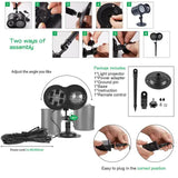 Bracket  Outdoor Waterproof Lawn Dual-Tube Projection Light – LED Halloween & Christmas Dynamic Water Ripple Animation, Replaceable 12 Slides, Stake or Stand Mountable - Top-Down View