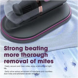 Gold Portable UV Mattress Cleaner, Handheld Wireless Dust Mite Vacuum, Home UV Sterilizer for Bed, Fabric & Upholstery - Top-Down View