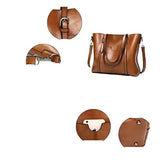 Black Fashionable Soft Leather Women's Handbag, Large Capacity Shoulder & Crossbody Tote, Casual Bucket Bag - Side View