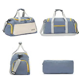 Blue Large Capacity Gym Bag with Wet and Dry Separation – Multifunctional Travel, Sports, and Swimming Bag for Men and Women - Front View