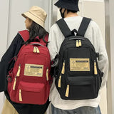 White Stylish and Simple Backpack for High School and College Students – Trendy Women’s Casual Backpack for Travel and Daily Use - Side View