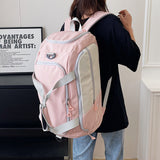 White Large Capacity Travel Backpack – Multi-Function Carry-On Bag for Clothes, Luggage Storage, and Business Trips - Front View