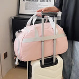 White Large Capacity Travel Backpack – Multi-Function Carry-On Bag for Clothes, Luggage Storage, and Business Trips - Side View