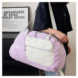 White Large Capacity Travel Backpack – Multi-Function Carry-On Bag for Clothes, Luggage Storage, and Business Trips - 45-Degree Angle