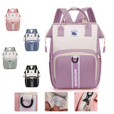 Purple New Large Capacity Mommy Bag – Portable and Lightweight Multi-Function Diaper Backpack, Stylish Baby and Mom Storage Bag - Side View
