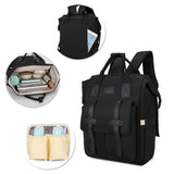 White Fashionable Multi-Function Mommy Bag - Large Capacity Diaper Tote and Backpack for Moms, Ideal for Travel and Everyday Use - Top-Down View
