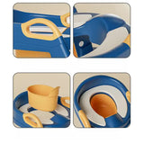 Blue Children's Toilet Trainer Seat - Foldable Potty Ladder with Color Box, Easy-to-Use Toilet Seat for Kids - Side View