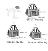 S Grey Portable Foldable Pet Carrier Bag - Large Capacity Travel Carrier for 2 Small Pets, Comfortable and Stylish Cat Backpack, Foldable & Easy to