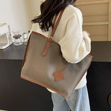 Black New Large Capacity Tote Bag – Simple, Versatile Handbag for Casual Outings, Lightweight and Stylish - Side View