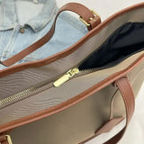 Black New Large Capacity Tote Bag – Simple, Versatile Handbag for Casual Outings, Lightweight and Stylish - Top-Down View