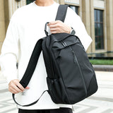 Black Casual Korean Style Backpack – Versatile Laptop Bag for Students, Business, and Travel – Fashionable and Practical - Front View