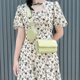 White 2-piece combination new mobile phone shoulder bag niche design one-shoulder messenger bag mobile phone bag multi-function wide shoulder strap mother-and-child bag - Side View